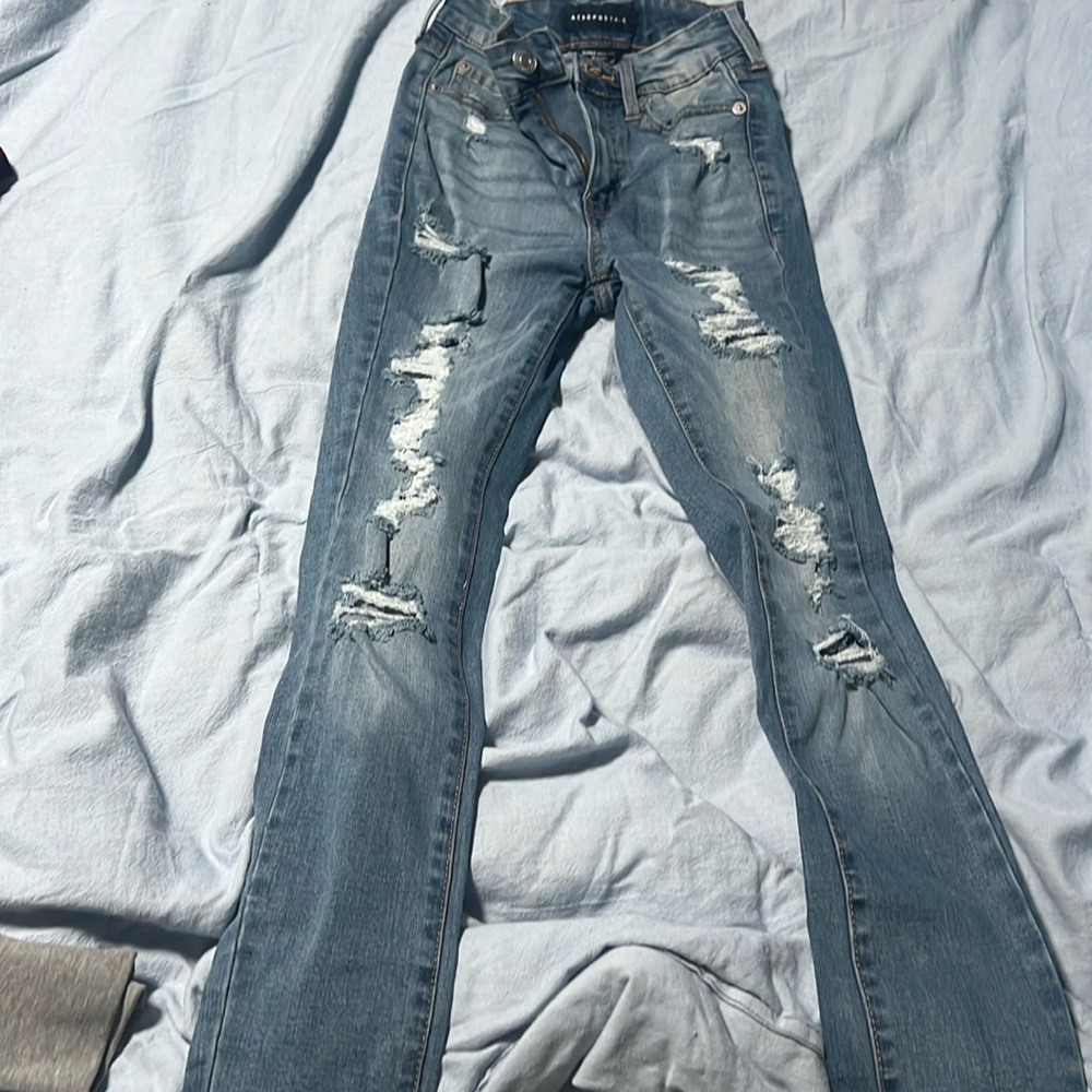 aeropostalestale high rise ripped skinny jeans